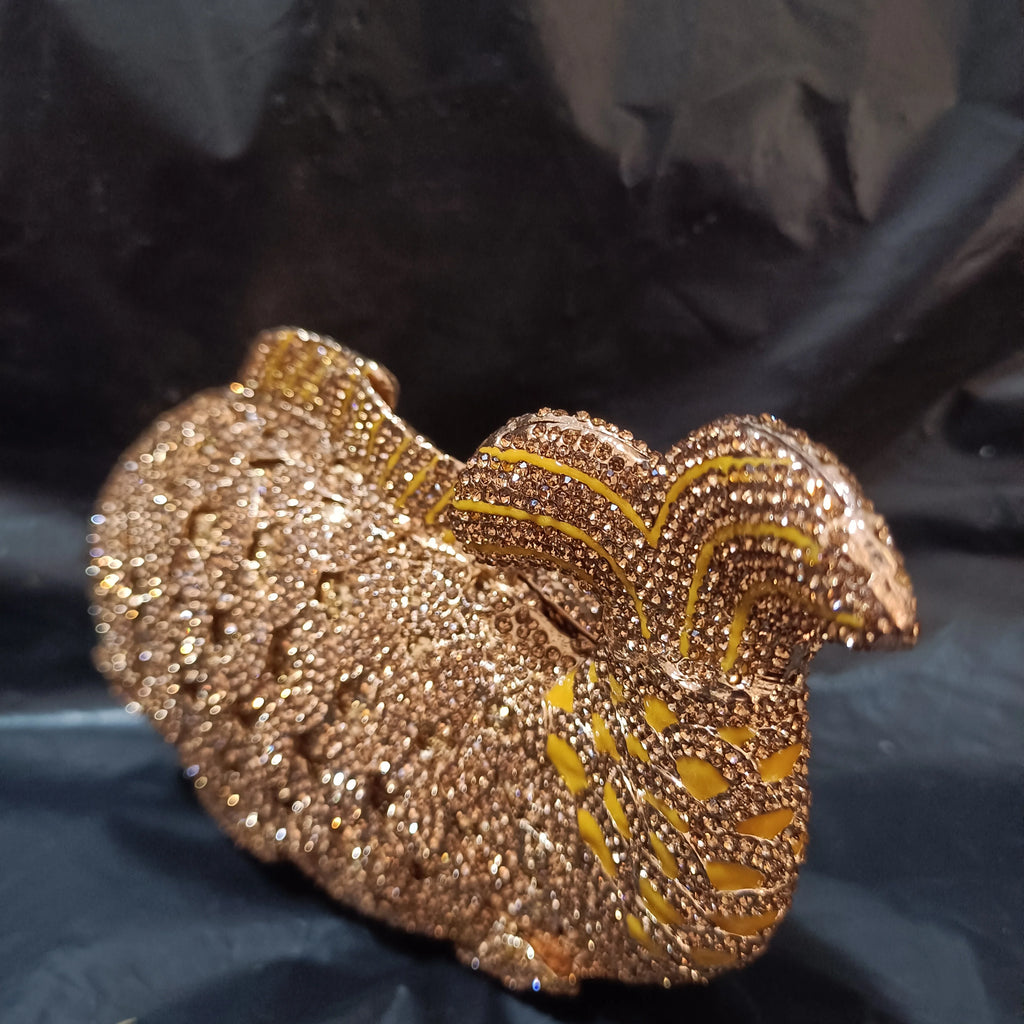 Women Fish rhinestones Clutch Purse Gold Stones Evening Minaudiere Bags Wedding Bridal Handbags Party Dinner Purses Clutches Bag